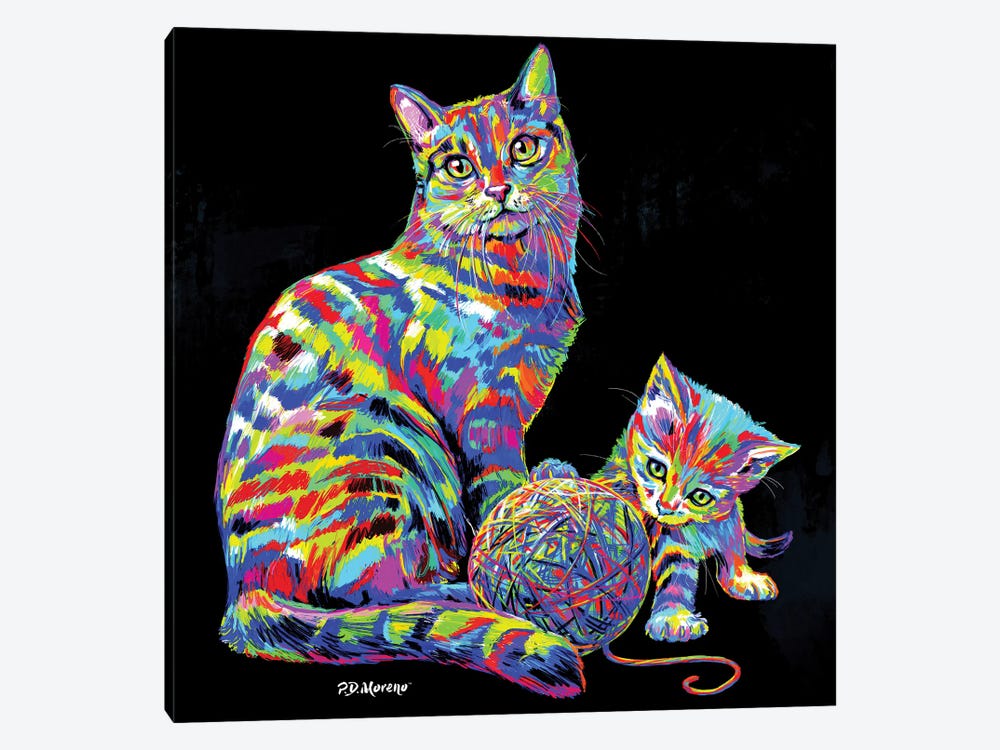 Cat Family by P.D. Moreno 1-piece Canvas Print