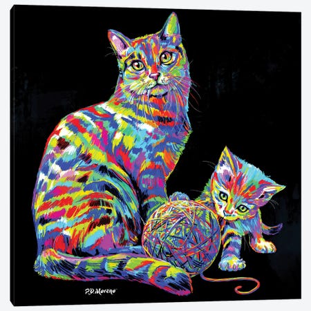 Cat Family Canvas Print #PDM157} by P.D. Moreno Canvas Artwork