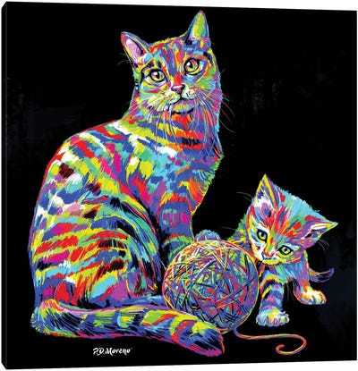 Cat Family Canvas Art Print - P.D. Moreno