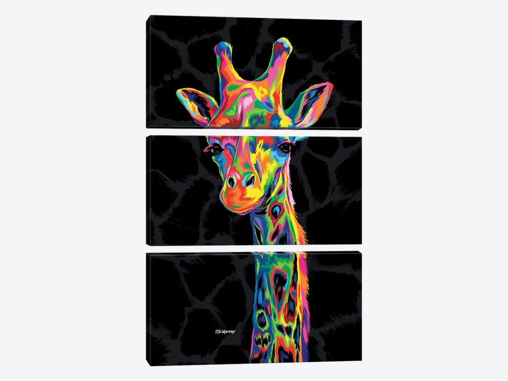 Color Giraffe by P.D. Moreno 3-piece Canvas Art