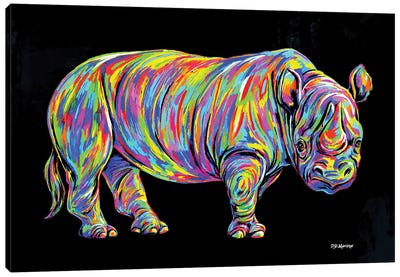 Charlie Canvas Art Print - Rhinoceros Art
