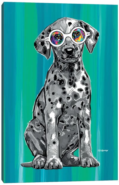 BW Dalmatian Canvas Art Print - Puppy Art