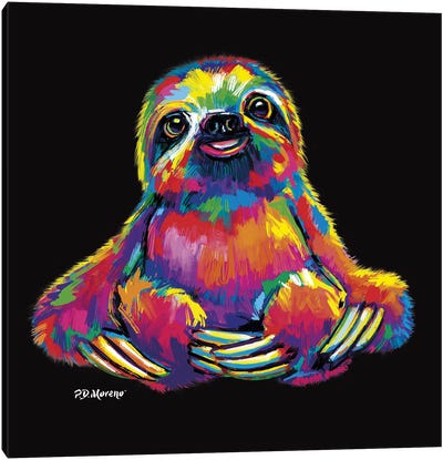 Silly Canvas Art Print - Sloth Art