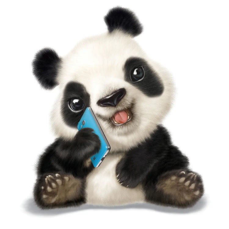 Panda With Phone