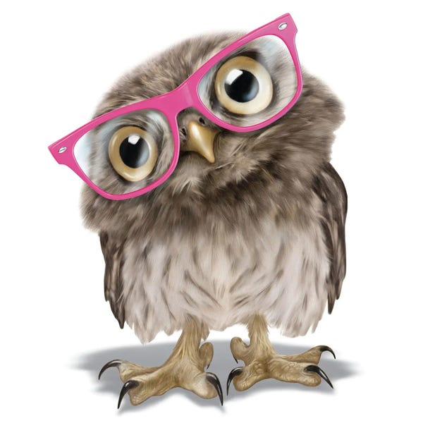Baby Animals: Owl With Glasses by P.D. Moreno