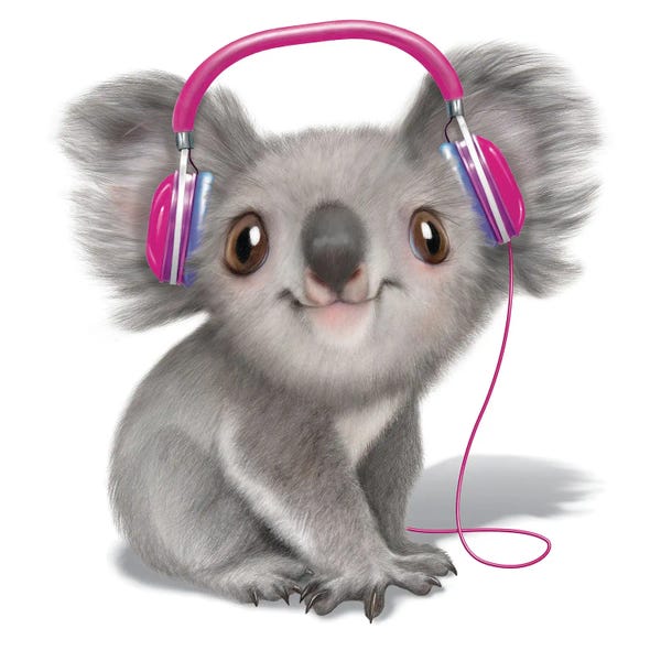 Koalas: Koala With Heaphones by P.D. Moreno