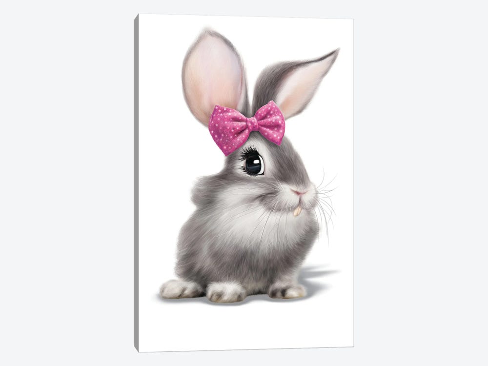 Bunny With Bow by P.D. Moreno 1-piece Canvas Print