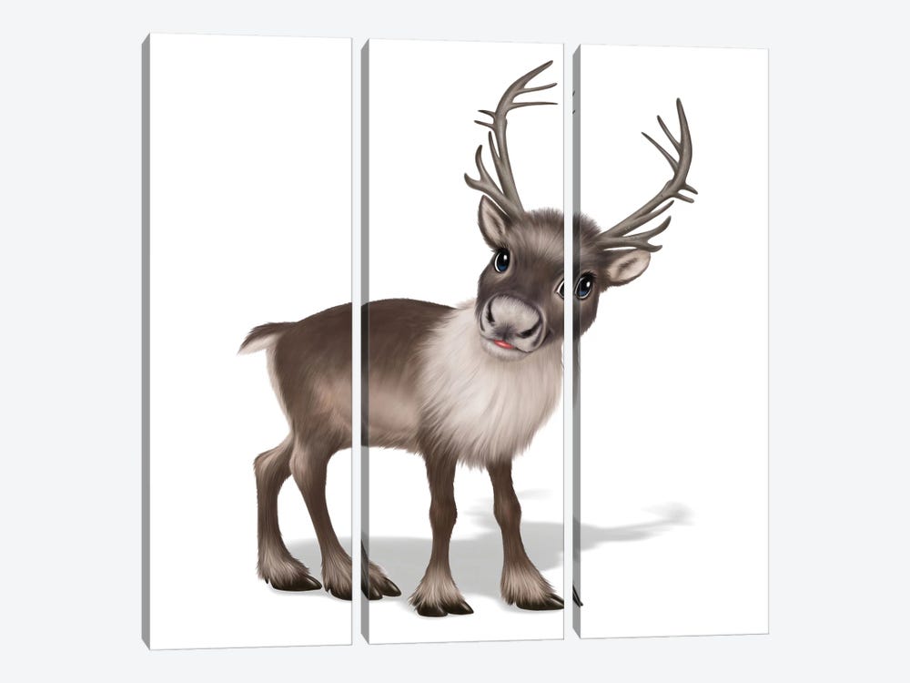 Reindeer by P.D. Moreno 3-piece Canvas Wall Art
