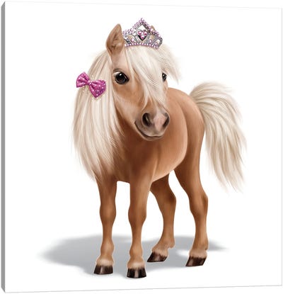 Pony With Tiara Canvas Art Print - Crown Art