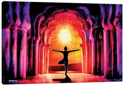 Yoga Sunrise Canvas Art Print - Fitness Fanatic