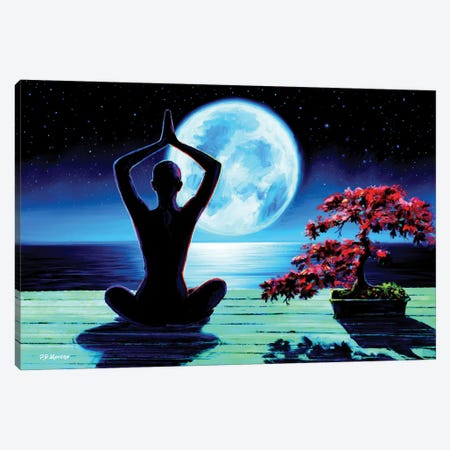 Yoga Moon Canvas Print #PDM224} by P.D. Moreno Canvas Art