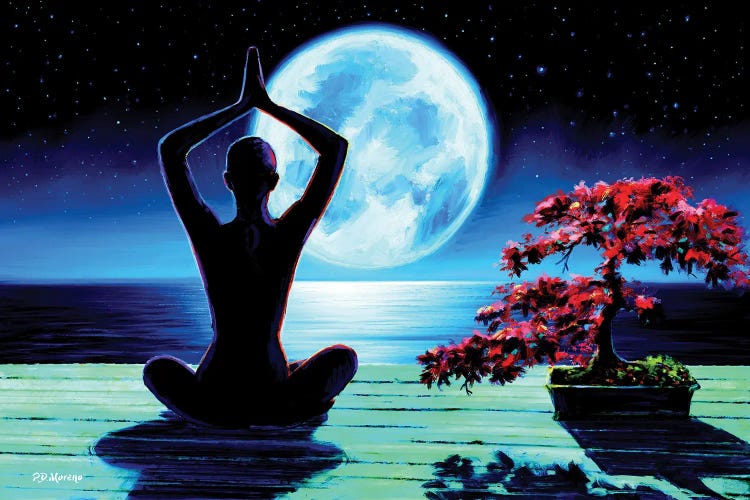 Yoga Moon by P.D. Moreno wall art