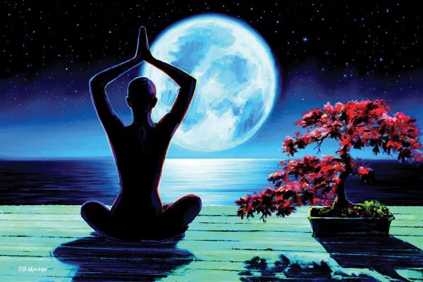 Zen Bedroom: Yoga Moon by P.D. Moreno