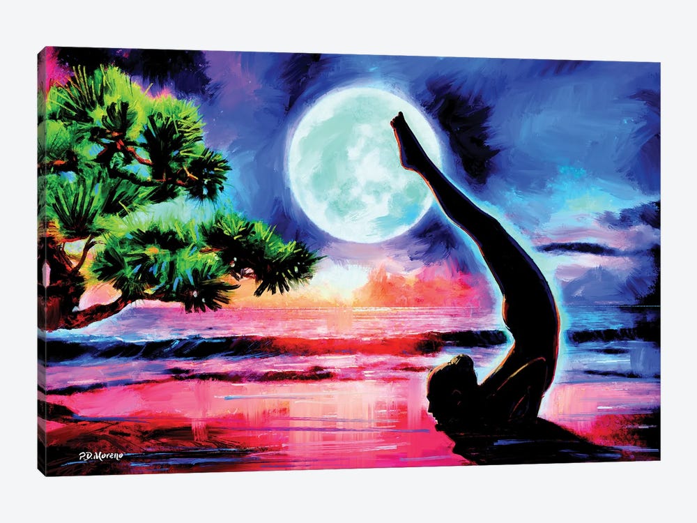 Seaside Yoga by P.D. Moreno 1-piece Art Print