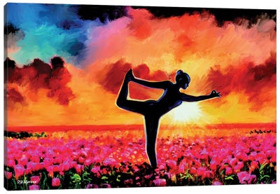 Field Of Yoga Canvas Art Print - Zen Bedroom Art