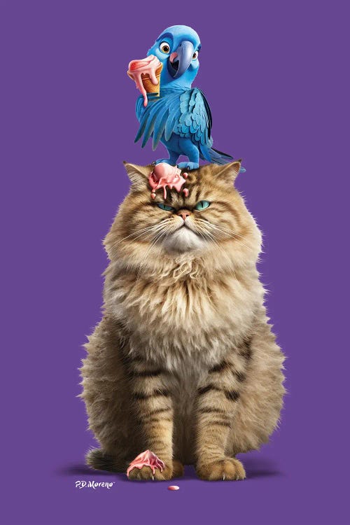 Cat And Parrot