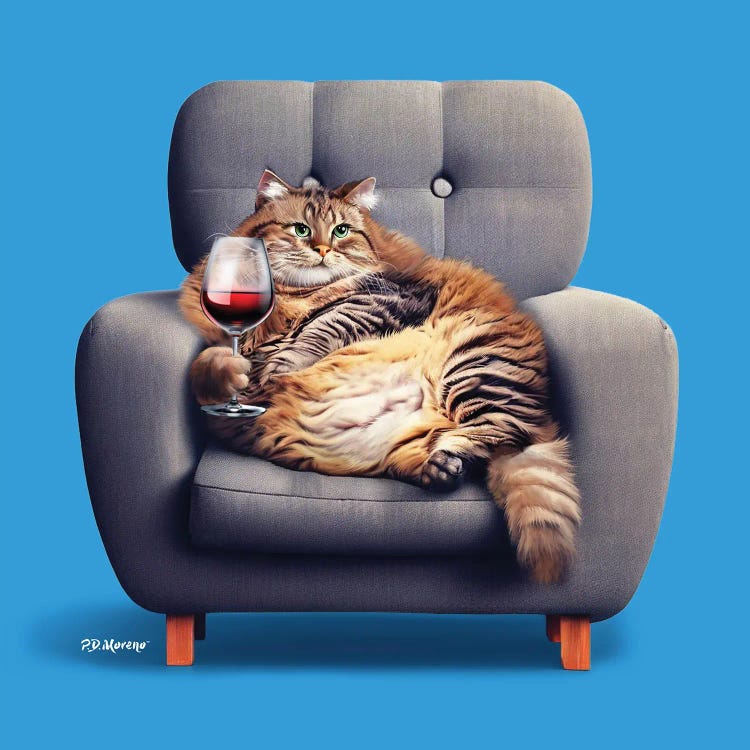 Fat Cat Armchair by P.D. Moreno wall art