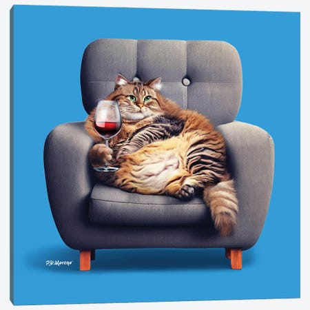Fat Cat Armchair Canvas Print #PDM232} by P.D. Moreno Canvas Wall Art