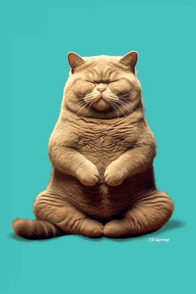 Sitting Cat by P.D. Moreno art print