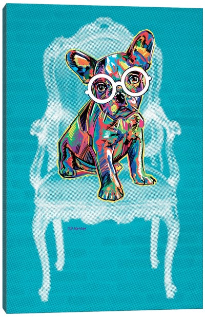 Moose Canvas Art Print - French Bulldog Art