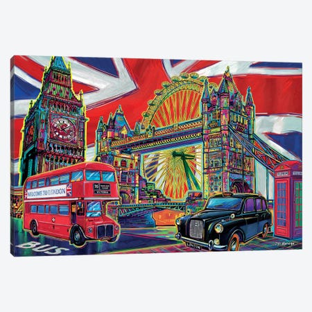 London Pop Art Canvas Print #PDM31} by P.D. Moreno Canvas Wall Art