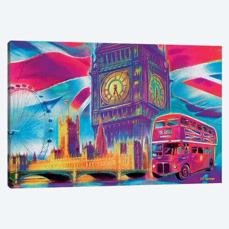 London Pop Colors Canvas Print #PDM34} by P.D. Moreno Canvas Print