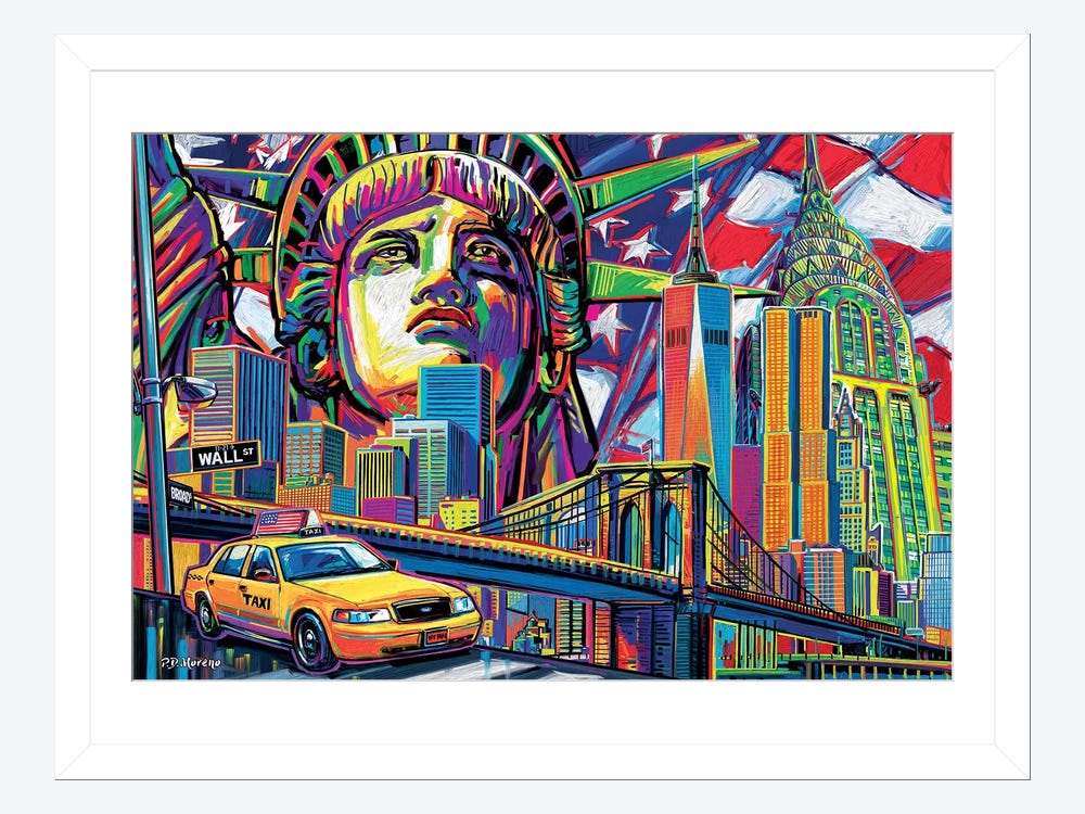 NY Pop Art ( places > North America > United States > New York > New York City > Statue of Liberty art) - 12x18 in