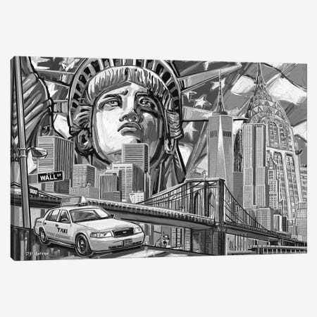 NY Pop Art Black & White II Canvas Print #PDM38} by P.D. Moreno Canvas Artwork