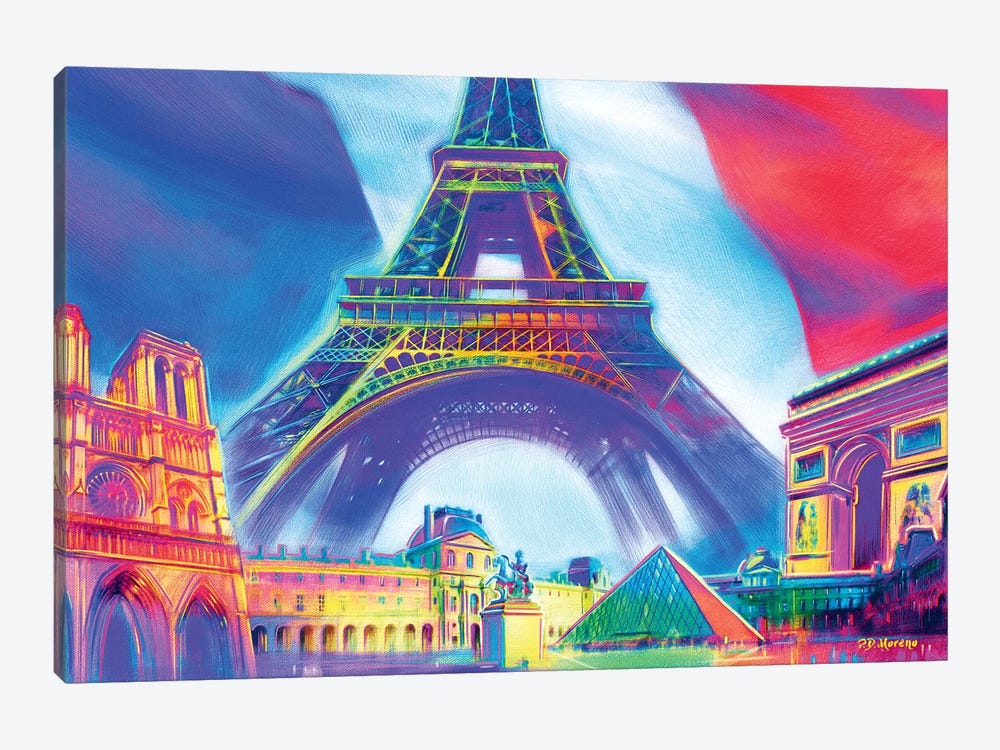 Paris Pop Colors by P.D. Moreno 1-piece Canvas Print