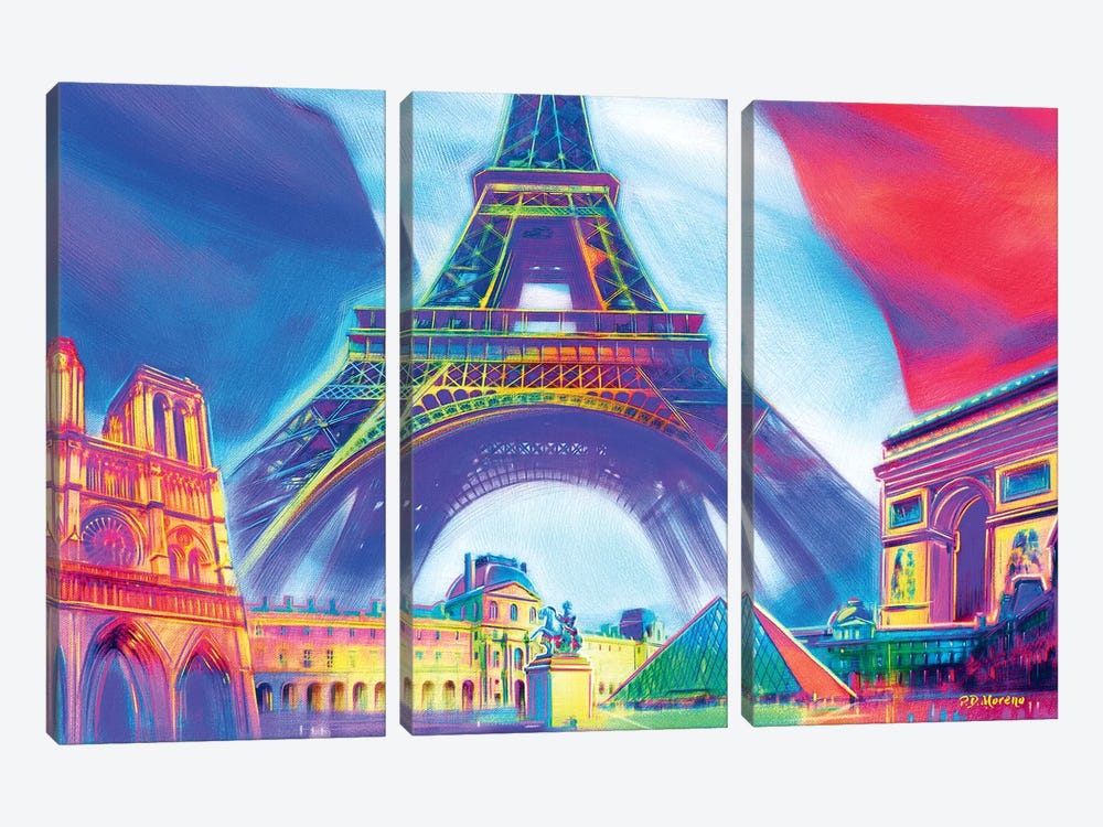 Paris Pop Colors by P.D. Moreno 3-piece Art Print