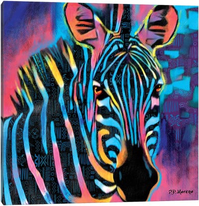 Melvin Canvas Art Print - Zebra Art