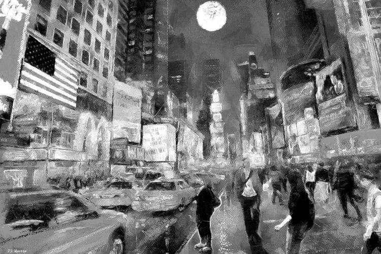 Times Square In Black & White