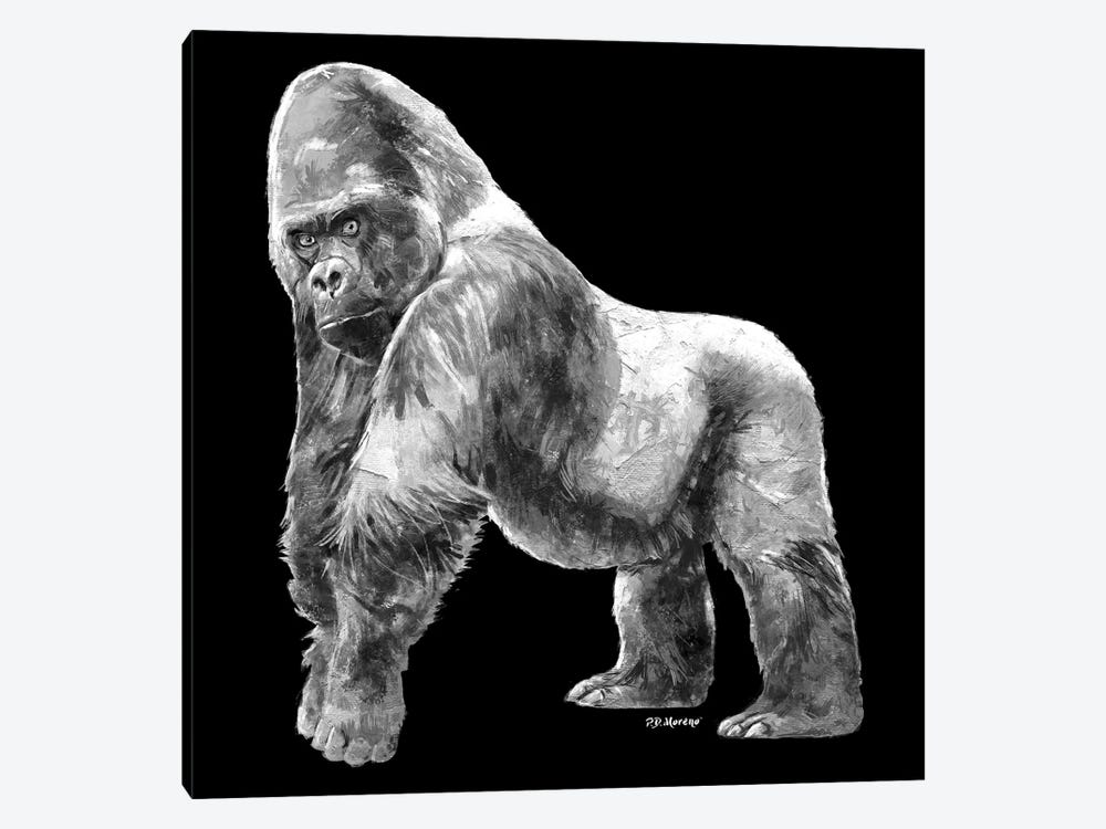 Gorilla In Black And White by P.D. Moreno 1-piece Canvas Artwork