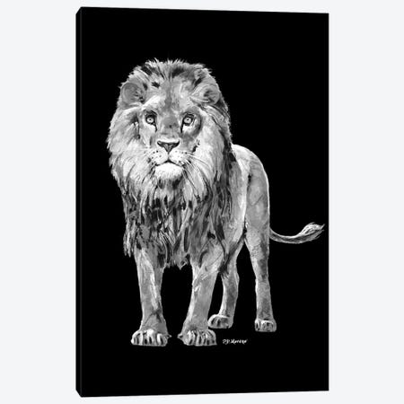Lion In Black And White Canvas Print #PDM65} by P.D. Moreno Canvas Artwork