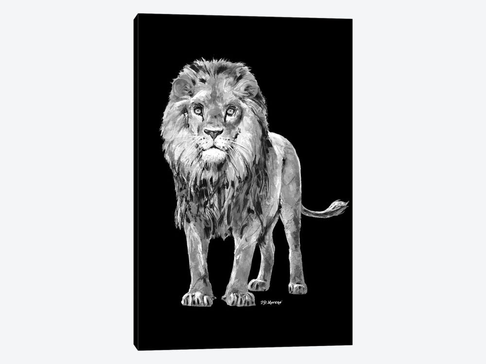 Lion In Black And White by P.D. Moreno 1-piece Canvas Artwork