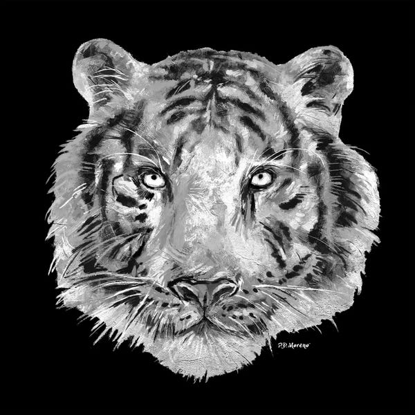 Tiger Head In Black And White