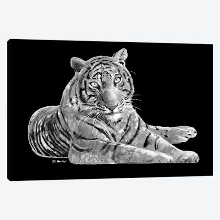 Tiger In Black And White Canvas Print #PDM71} by P.D. Moreno Canvas Artwork