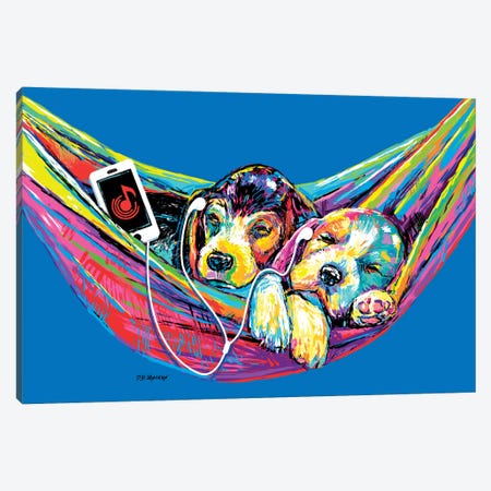 Couple Hammock In Blue Canvas Print #PDM78} by P.D. Moreno Canvas Art