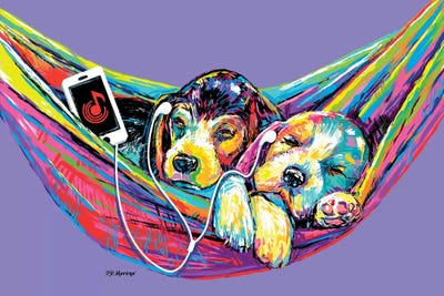 Couple Hammock In Purple by P.D. Moreno canvas print