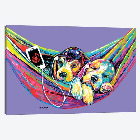 Couple Hammock In Purple Canvas Print #PDM79} by P.D. Moreno Canvas Wall Art