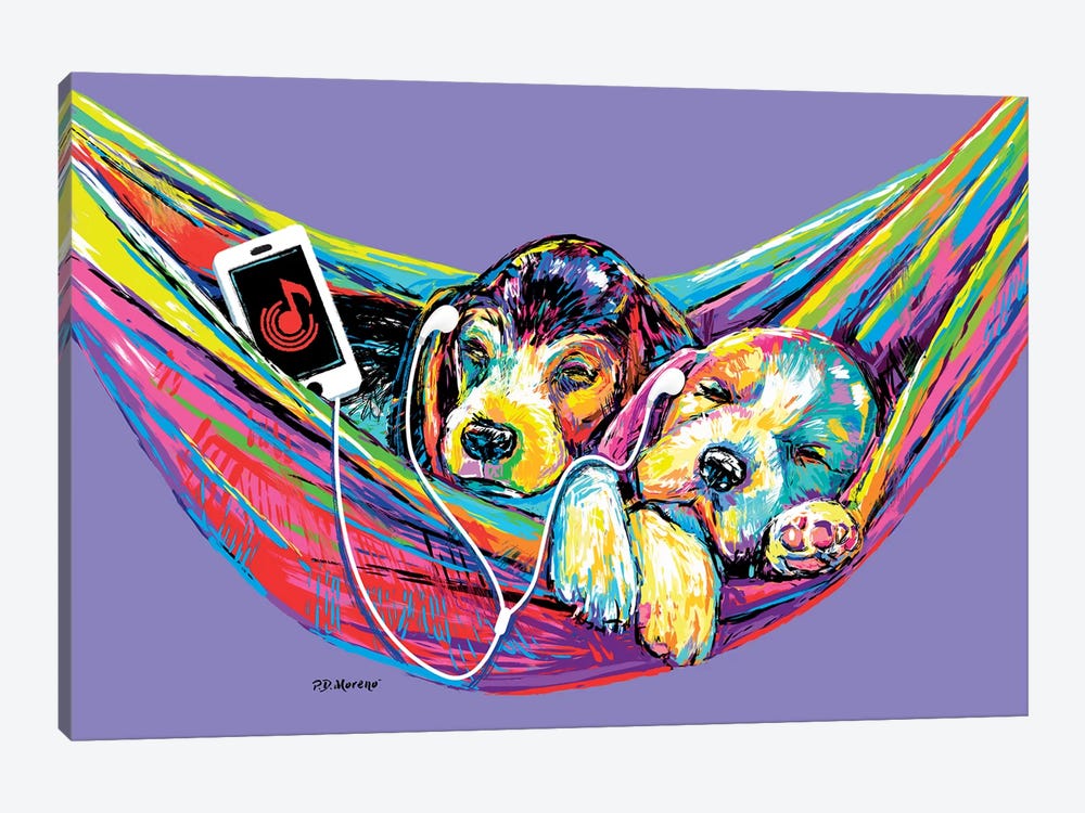 Couple Hammock In Purple by P.D. Moreno 1-piece Canvas Art Print