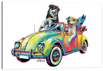Couple Car Canvas Art Print - P.D. Moreno