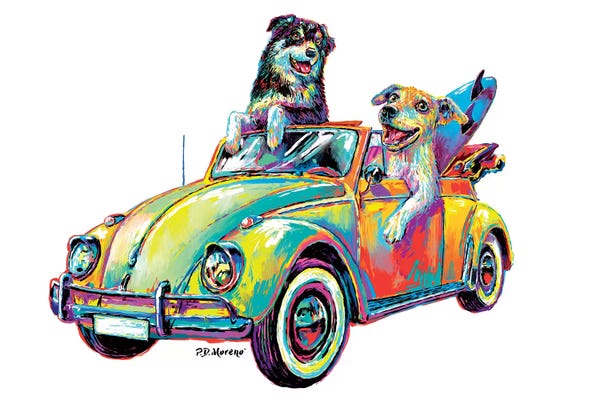 Kids Transportation Art: Couple Car by P.D. Moreno