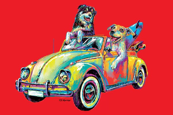 Friendship: Couple Car In Red by P.D. Moreno