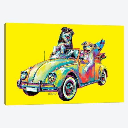 Couple Car In Yellow Canvas Print #PDM85} by P.D. Moreno Canvas Art