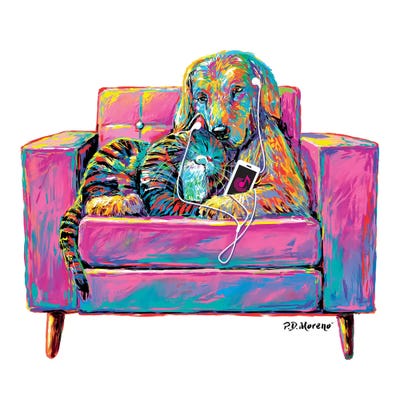 Couple Chair by P.D. Moreno multi panel art