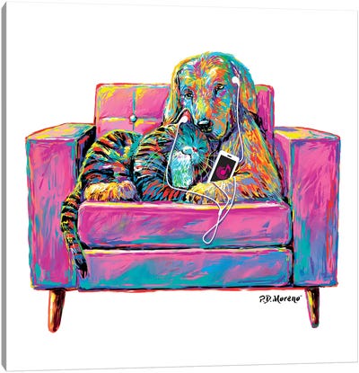 Couple Chair Canvas Art Print - Friendship Art