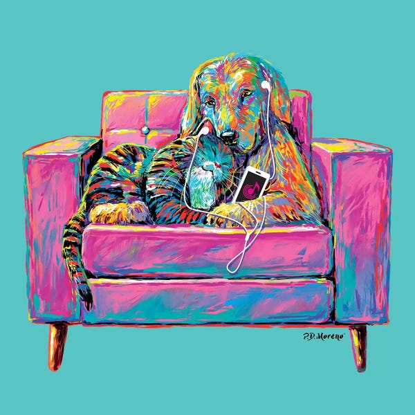 Furniture: Couple Chair In Aqua by P.D. Moreno