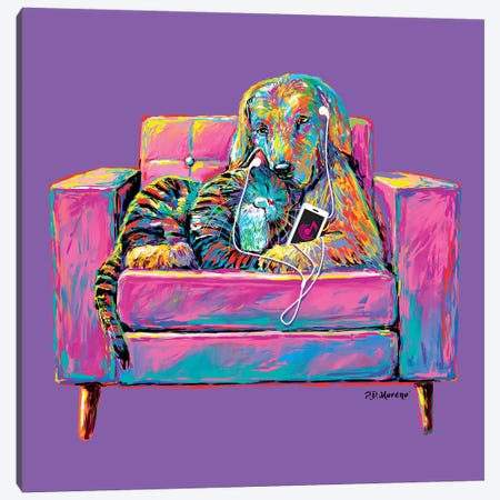 Couple Chair In Purple Canvas Print #PDM89} by P.D. Moreno Canvas Art Print