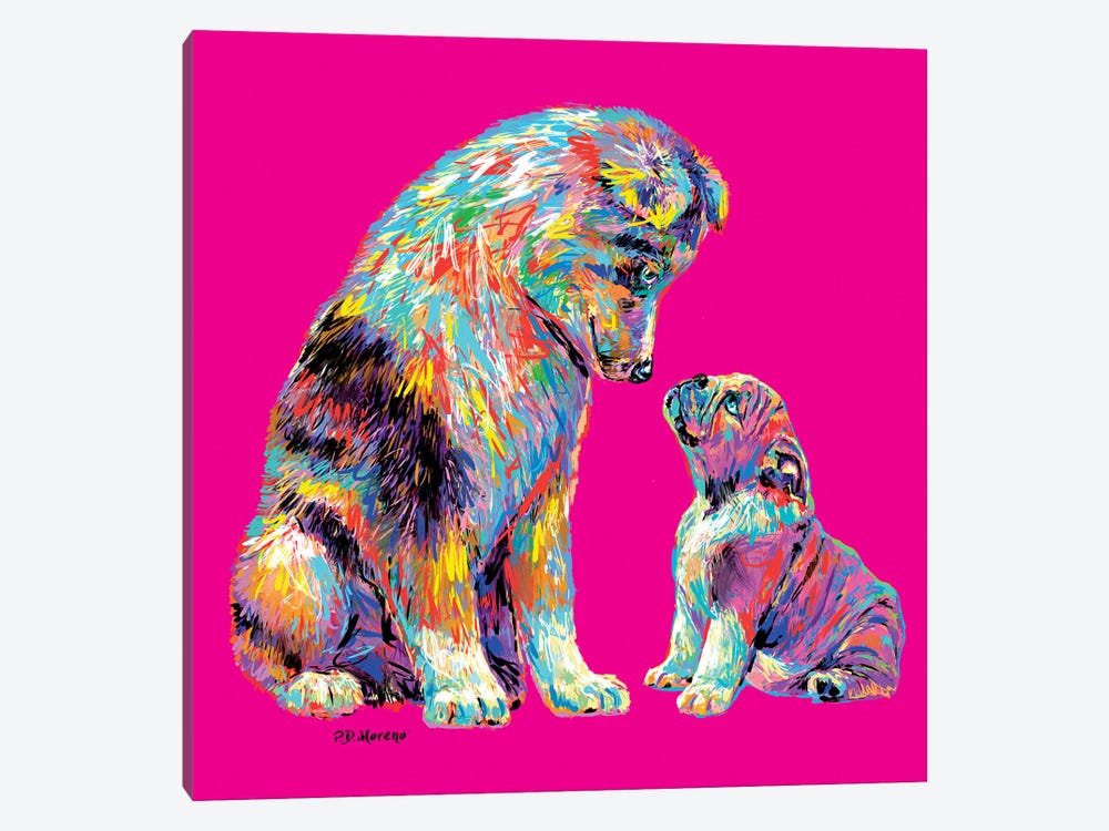 Couple Kiss In Pink 1-piece Canvas Print